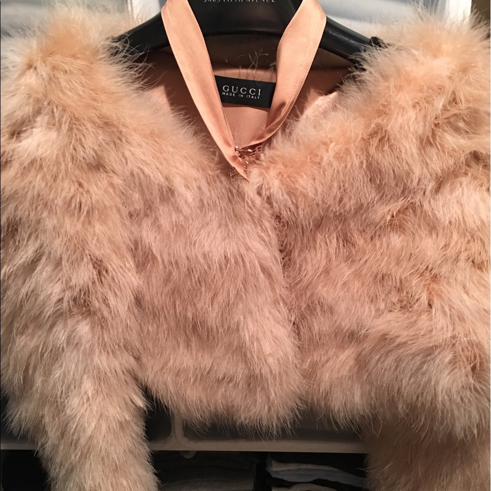 GUCCI / TOM FORD RUNWAY BLUSH MARIBOU BOLERO Size S